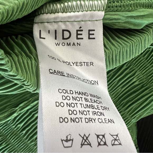 L'IDÉE Aurore Pleated Satin Strapless Midi Dress in Sea Green NWT - Picture 10 of 10